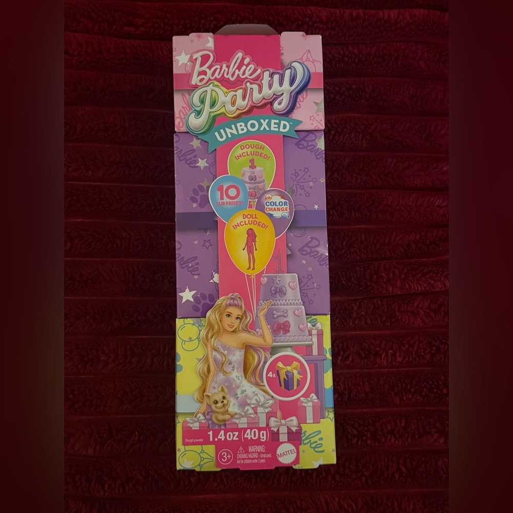 Mattel Barbie Party Unboxed Color-Change Dough Set - Pink & Purple